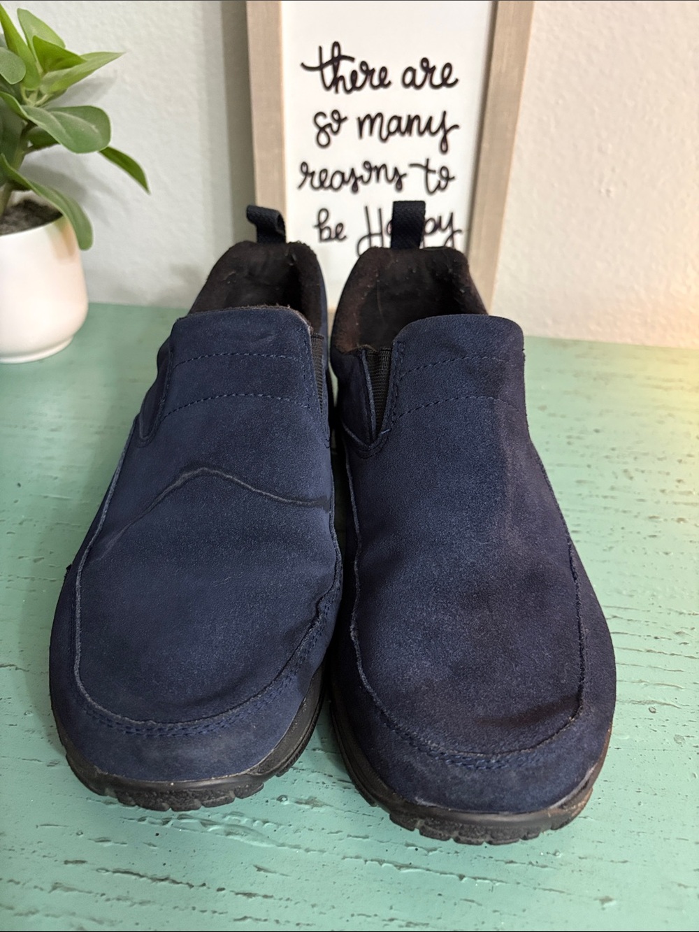 Wos Navy Slip-On Suede Casual Shoes